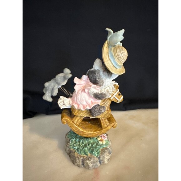 Westland 1997 $4086 Cat Rocking Kitty Figurine On Rocking Chair Spring Decor Bun - Picture 3 of 7